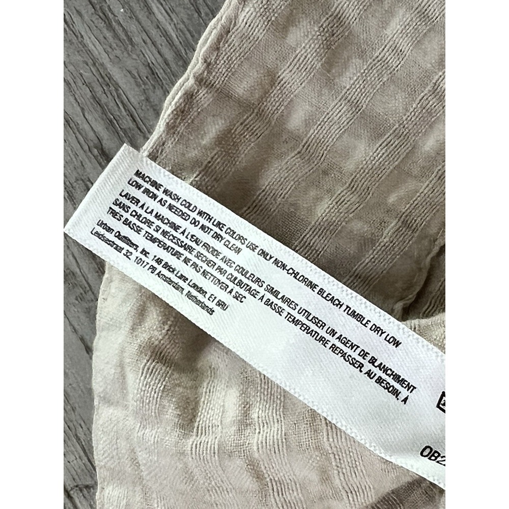 NWT Free People free-est Ciara Pucker Check Midi Dress Minimalist Size M Oatmeal - Picture 10 of 16